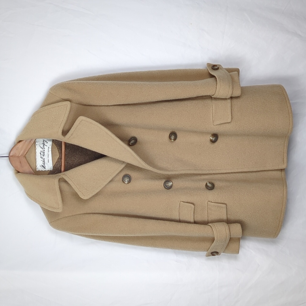 MARSHALL FIELDS Women's Vintage 1970s Camel Wool Peacoat